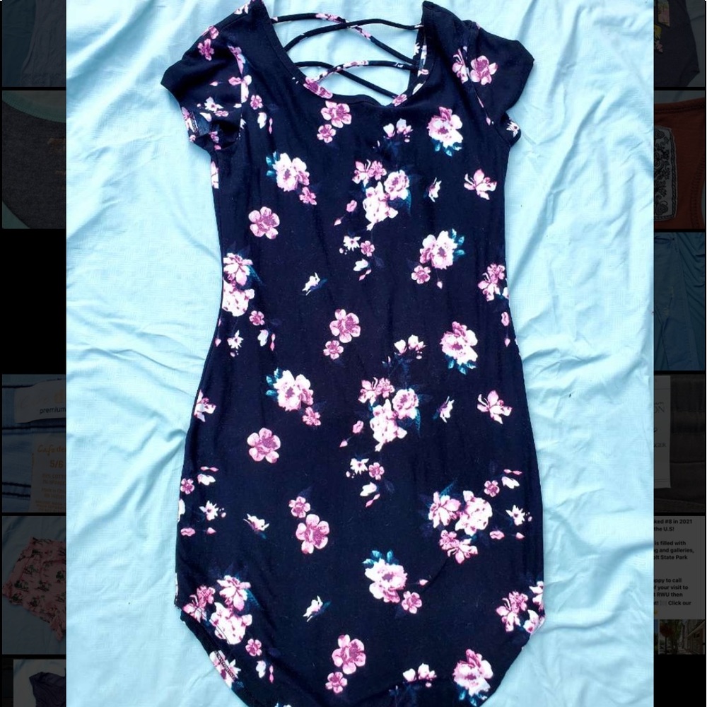 Black flowered dress